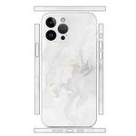 For iPhone 12 Pro All-inclusive PET Phone Decal Adhesive Sticker(White Marble)