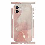 For iPhone 12 mini All-inclusive PET Phone Decal Adhesive Sticker(Pink White Marble)