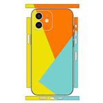 For iPhone 12 Geometric Style All-inclusive PET Phone Decal Adhesive Sticker(Orange Yellow)