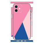 For iPhone 12 Geometric Style All-inclusive PET Phone Decal Adhesive Sticker(Rose Pink)