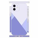 For iPhone 12 Geometric Style All-inclusive PET Phone Decal Adhesive Sticker(Dark Purple White)