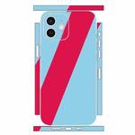 For iPhone 12 mini Geometric Style All-inclusive PET Phone Decal Adhesive Sticker(Blue Red)