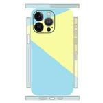 For iPhone 12 Pro Max Geometric Style All-inclusive PET Phone Decal Adhesive Sticker(Blue Yellow)