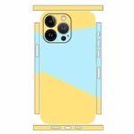 For iPhone 13 Pro Geometric Style All-inclusive PET Phone Decal Adhesive Sticker(Yellow Blue)