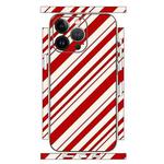 For iPhone 13 Pro Max Geometric Style All-inclusive PET Phone Decal Adhesive Sticker(Red White Twill)