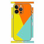 For iPhone 13 Pro Max Geometric Style All-inclusive PET Phone Decal Adhesive Sticker(Orange Yellow)