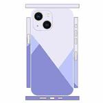 For iPhone 14 Geometric Style All-inclusive PET Phone Decal Adhesive Sticker(Dark Purple White)