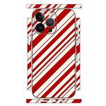 For iPhone 14 Pro Geometric Style All-inclusive PET Phone Decal Adhesive Sticker(Red White Twill)