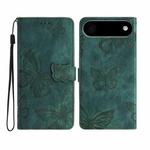 For iPhone 17 Air Skin-feel Embossed Butterfly Leather Phone Case(Green)