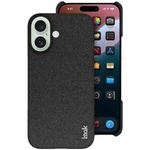 For iPhone 16 imak Ruiyi Series Cloth Texture PU + PC Phone Case(Black)