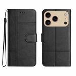 For iPhone 17 Pro Max Cowhide Texture Stitching Leather Phone Case(Black)