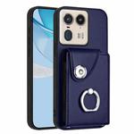 For Motorola Moto X50 Ultra Organ Card Bag Ring Holder Phone Case(Blue)