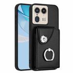 For Motorola Moto X50 Ultra Organ Card Bag Ring Holder Phone Case(Black)