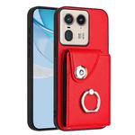 For Motorola Moto X50 Ultra Organ Card Bag Ring Holder Phone Case(Red)