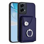 For Motorola Moto G 5G 2024 Organ Card Bag Ring Holder Phone Case(Blue)