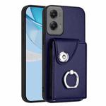 For Motorola Moto G Stylus 5G 2024 Organ Card Bag Ring Holder Phone Case(Blue)