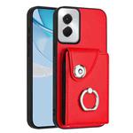 For Motorola Moto G Power 2024 5G Organ Card Bag Ring Holder Phone Case(Red)