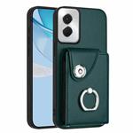 For Motorola Moto G Power 2024 5G Organ Card Bag Ring Holder Phone Case(Green)