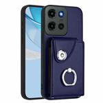 For Motorola Edge 60 Stylus Organ Card Bag Ring Holder Phone Case(Blue)