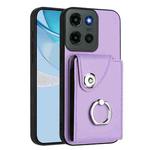 For Motorola Edge 60 Stylus Organ Card Bag Ring Holder Phone Case(Purple)
