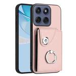 For Motorola Edge 60 Fusion / Edge 60 Organ Card Bag Ring Holder Phone Case(Pink)