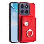 For Motorola Edge 60 Fusion / Edge 60 Organ Card Bag Ring Holder Phone Case(Red)