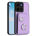 For Motorola Moto G 5G 2025 Organ Card Bag Ring Holder Phone Case(Purple)