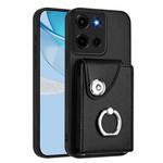 For Motorola Moto G 5G 2025 Organ Card Bag Ring Holder Phone Case(Black)