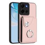 For Motorola Moto G 5G 2025 Organ Card Bag Ring Holder Phone Case(Pink)
