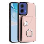 For Motorola Moto G85 / S50 Neo 5G Organ Card Bag Ring Holder Phone Case(Pink)