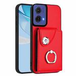 For Motorola Moto G85 / S50 Neo 5G Organ Card Bag Ring Holder Phone Case(Red)