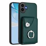 For Nothing CMF Phone 1 Organ Card Bag Ring Holder Phone Case(Green)