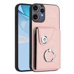 For Nothing CMF Phone 2 Pro Organ Card Bag Ring Holder Phone Case(Pink)