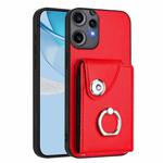 For Nothing CMF Phone 2 Pro Organ Card Bag Ring Holder Phone Case(Red)