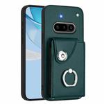 For Nothing Phone 3a Organ Card Bag Ring Holder Phone Case(Green)