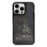 For iPhone 15 Pro Max Exclusive Design Style PC Full Coverage Pattern Phone Case(Green Crocodile Texture)