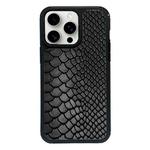 For iPhone 15 Pro Max Exclusive Design Style PC Full Coverage Pattern Phone Case(Black Crocodile Texture)