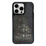 For iPhone 15 Pro Exclusive Design Style PC Full Coverage Pattern Phone Case(Green Crocodile Texture)