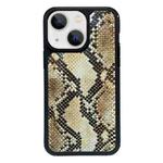 For iPhone 15 Plus Exclusive Design Style PC Full Coverage Pattern Phone Case(Gold Python Texture)