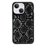 For iPhone 15 Plus Exclusive Design Style PC Full Coverage Pattern Phone Case(Black Python Texture)