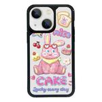 For iPhone 15 Plus Exclusive Design Style PC Full Coverage Pattern Phone Case(CAKE Rabbit)