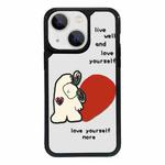 For iPhone 15 Plus Exclusive Design Style PC Full Coverage Pattern Phone Case(Beige Bear)