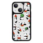 For iPhone 15 Exclusive Design Style PC Full Coverage Pattern Phone Case(Watermelon Panda)