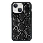 For iPhone 14 Plus Exclusive Design Style PC Full Coverage Pattern Phone Case(Black Python Texture)