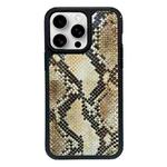 For iPhone 14 Pro Exclusive Design Style PC Full Coverage Pattern Phone Case(Gold Python Texture)