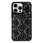 For iPhone 13 Pro Exclusive Design Style PC Full Coverage Pattern Phone Case(Black Python Texture)