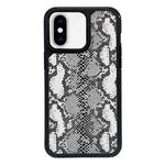 For iPhone X / XS Exclusive Design Style PC Full Coverage Pattern Phone Case(Silver Python Texture)