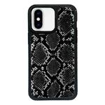 For iPhone X / XS Exclusive Design Style PC Full Coverage Pattern Phone Case(Black Python Texture)