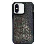 For iPhone X / XS Exclusive Design Style PC Full Coverage Pattern Phone Case(Green Crocodile Texture)