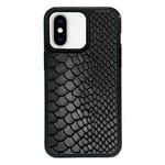 For iPhone X / XS Exclusive Design Style PC Full Coverage Pattern Phone Case(Black Crocodile Texture)